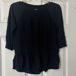 LOFT Women's Black PeplumTop
